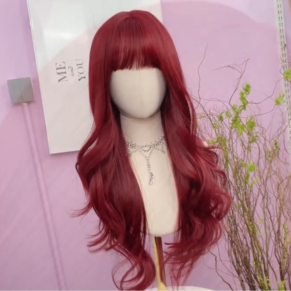 Burgundy wig